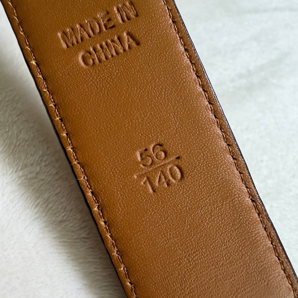 Polo Ralph Lauren Belt Mens 56 Brown Crocodile Embossed Italian Leather Silver - Picture 6 of 11